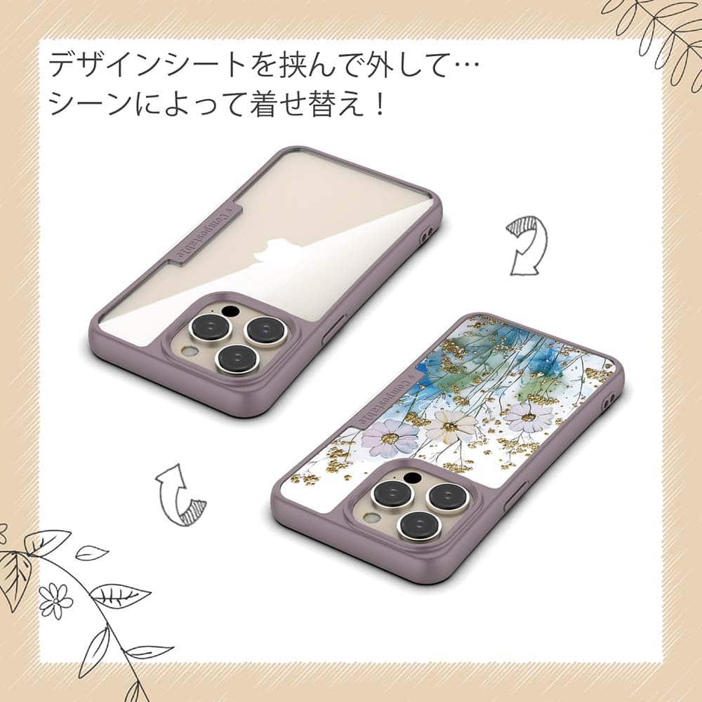 iPhone16/iPhone16e/iPhone16 Pro 花柄 コンポスケース オイルペイント 色彩の戯れ | 5枚目