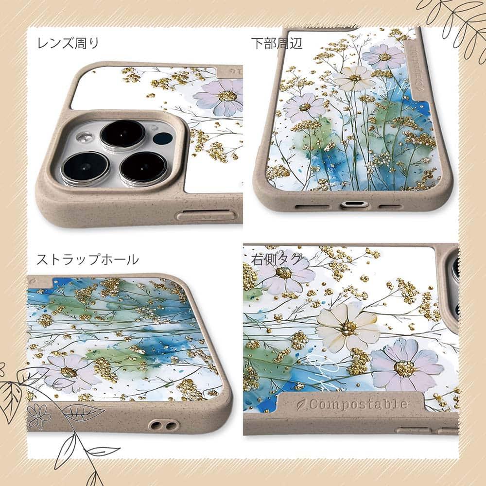 iPhone16/iPhone16e/iPhone16 Pro 花柄 コンポスケース オイルペイント 色彩の戯れ | 6枚目