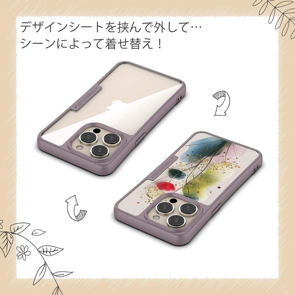 iPhone16/iPhone16e/iPhone16 Pro 花柄 コンポスケース オイルペイント 金糸のスピカ | 5枚目