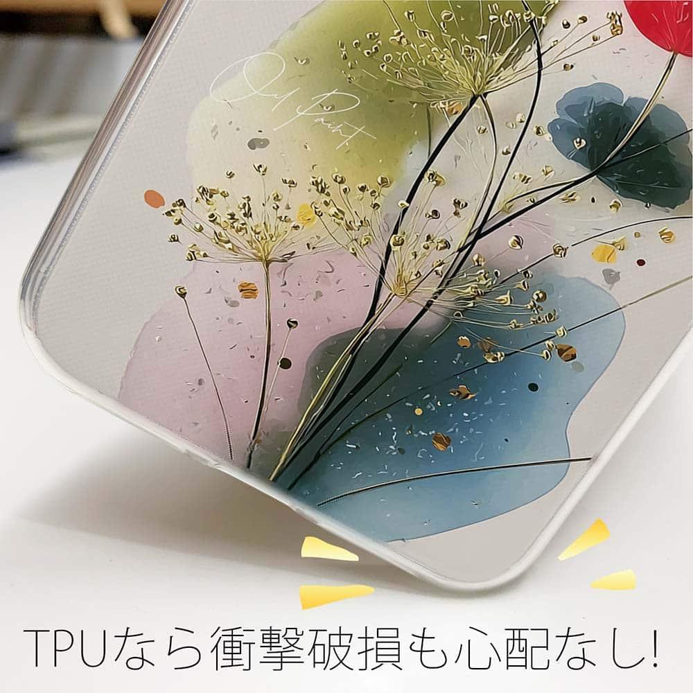 iPhone17/iPhoneAir 花柄 全機種対応☆TPUケース オイルペイント 金糸のスピカ | 4枚目