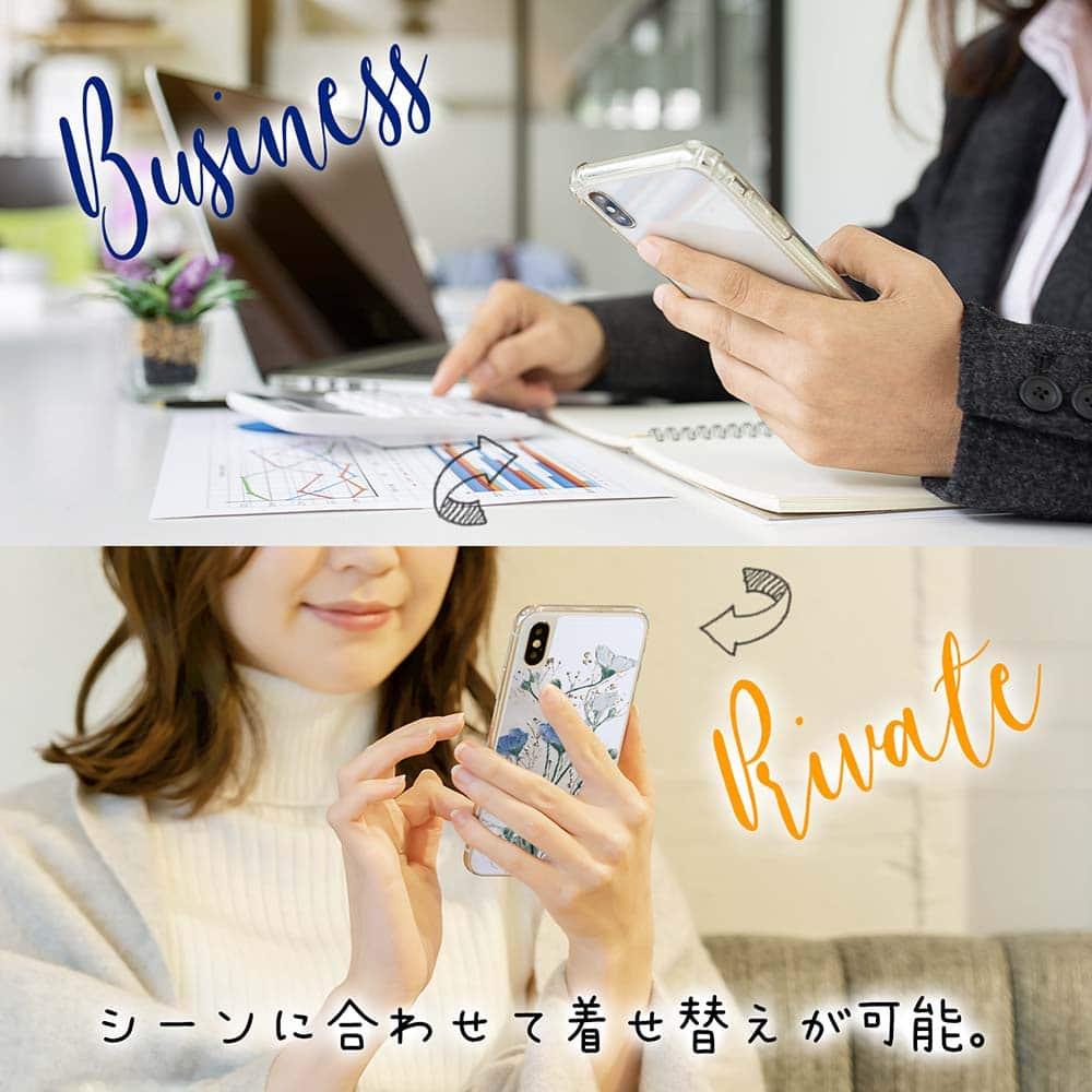 iPhone17/iPhoneAir 花柄 全機種対応☆【インナーシート/デザインシート】 オイルペイント 青と金 | 8枚目