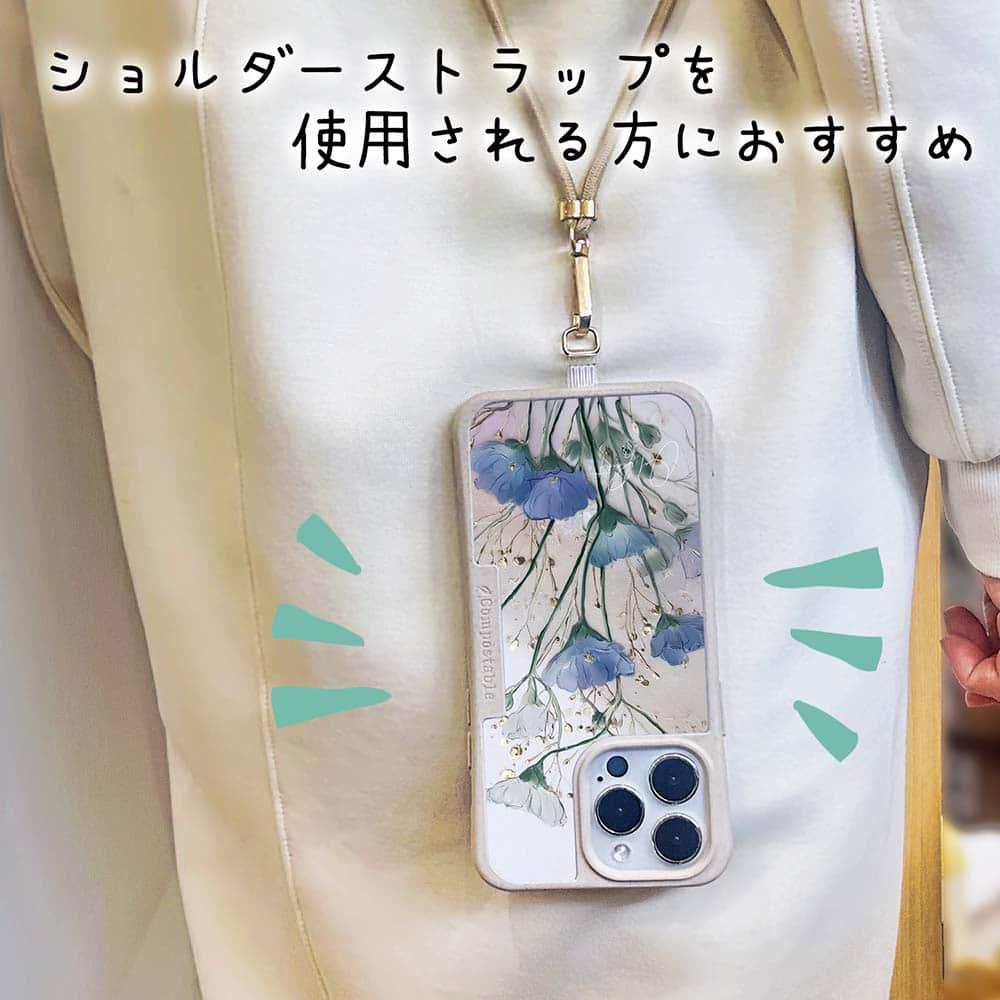 iPhone17/iPhoneAir 花柄 全機種対応☆【インナーシート/デザインシート】 オイルペイント 青と金 | 9枚目