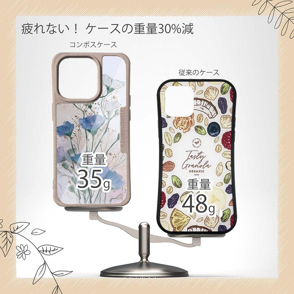 iPhone16/iPhone16e/iPhone16 Pro 花柄 コンポスケース オイルペイント 青と金 | 9枚目