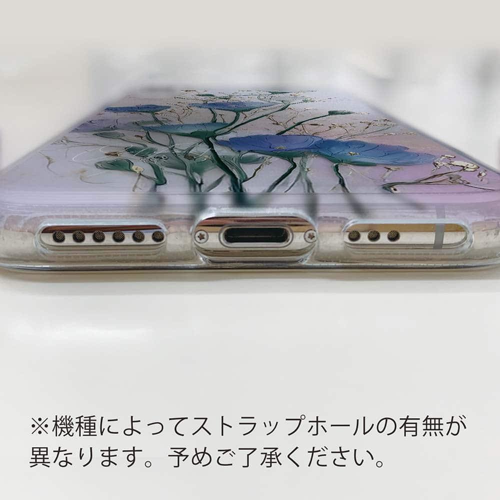 iPhone17/iPhoneAir/iPhone17Pro 花柄 全機種対応☆TPUケース オイルペイント 青と金 | 6枚目