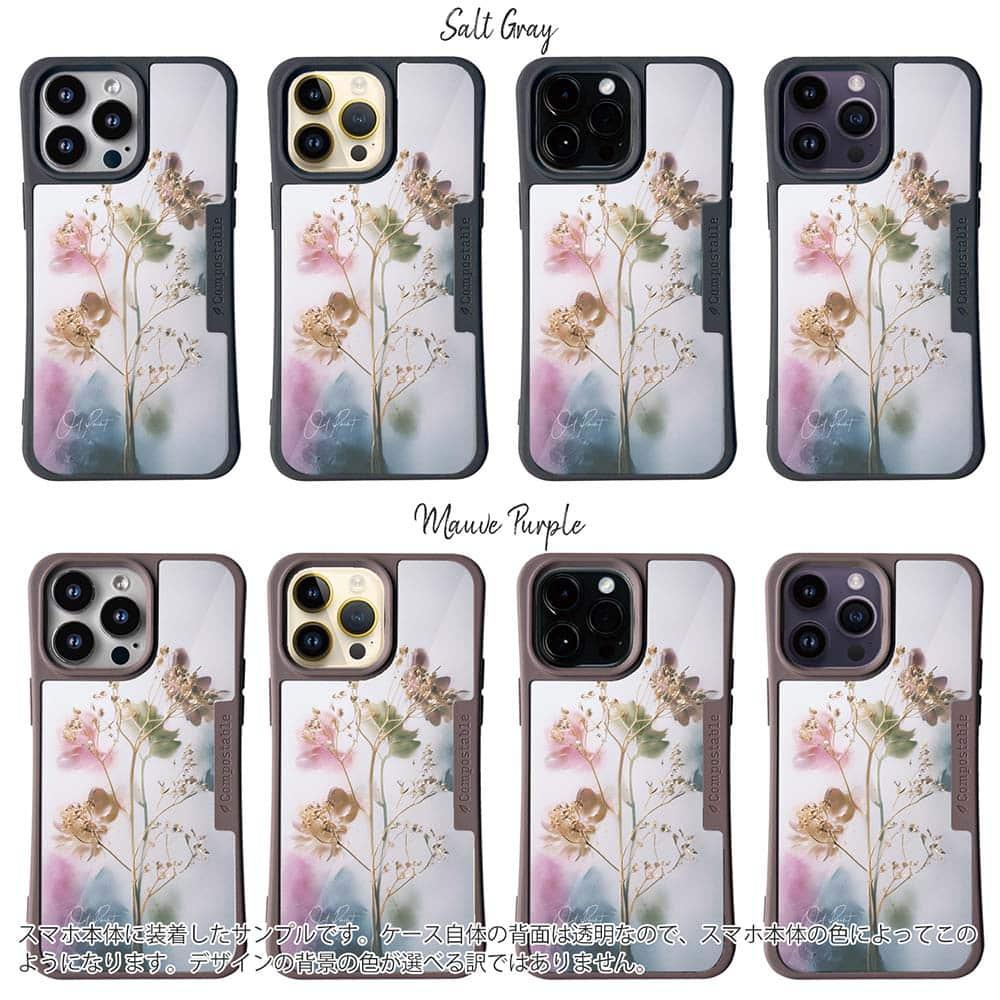 iPhone16/iPhone16e/iPhone16 Pro 花柄 コンポスケース オイルペイント 光の記憶 | 3枚目