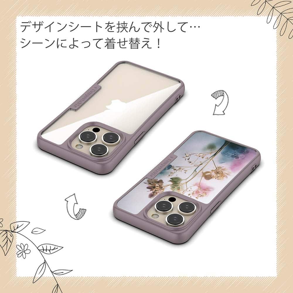 iPhone16/iPhone16e/iPhone16 Pro 花柄 コンポスケース オイルペイント 光の記憶 | 5枚目