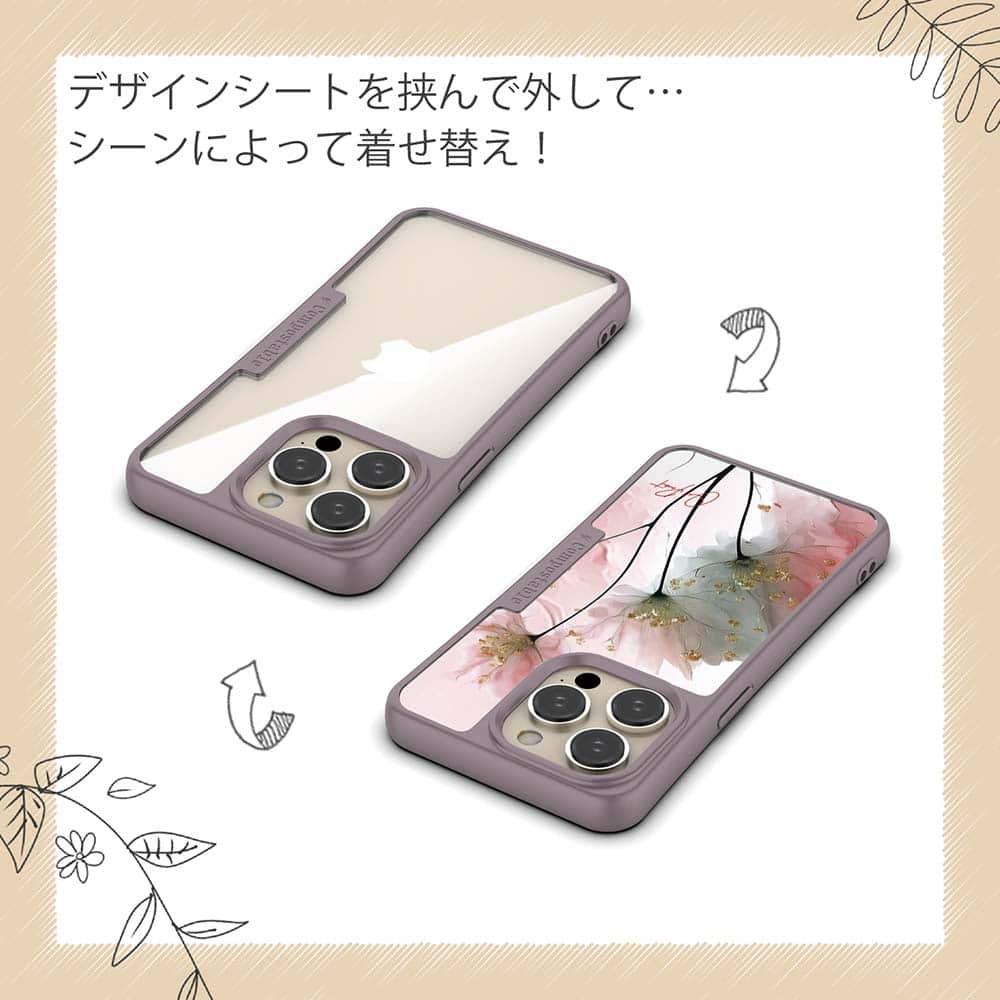 iPhone16/iPhone16e/iPhone16 Pro 花柄 コンポスケース グラスペイント 春の息吹 | 5枚目
