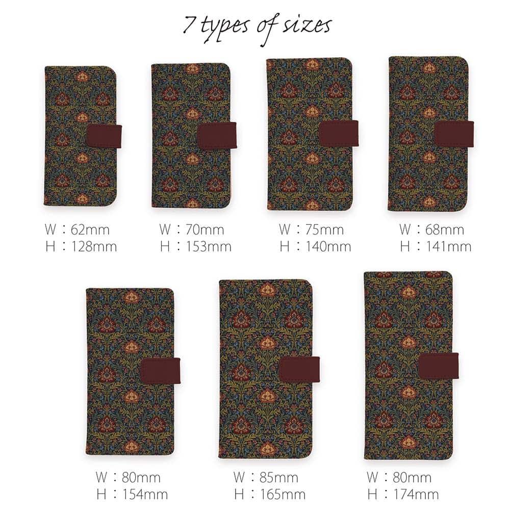 iPhone17/iPhoneAir  全機種対応☆手帳型 リバティの大花柄風 アンジェリカ・ガーラ | 10枚目