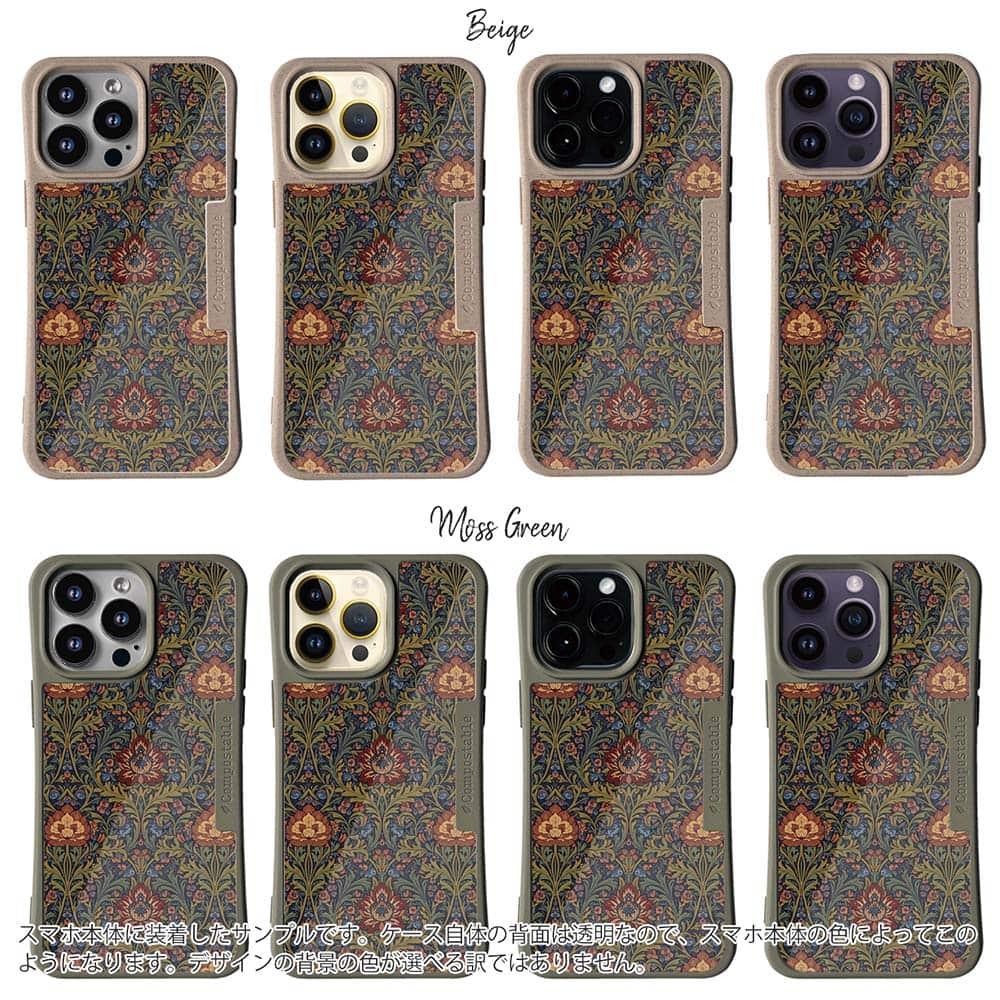 iPhone16/iPhone16e 花柄 コンポスケース リバティの大花柄風 アンジェリカ・ガーラ | 2枚目