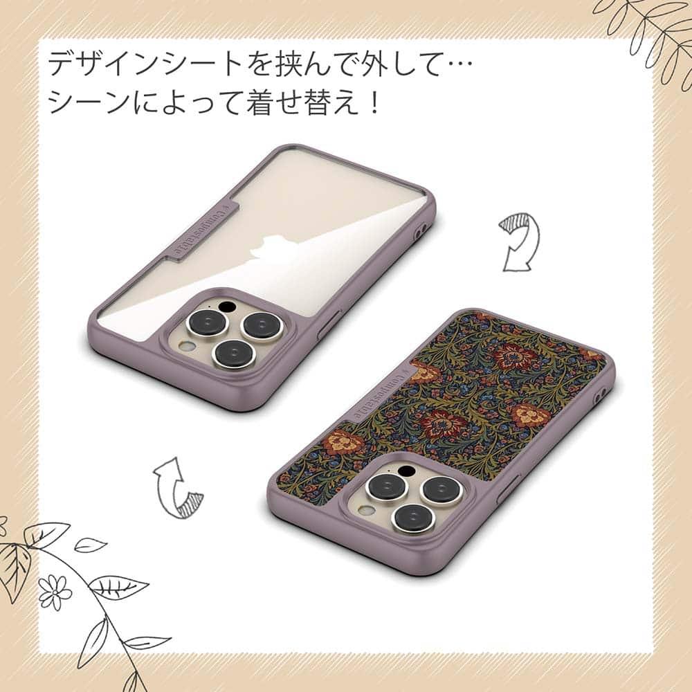 iPhone16/iPhone16e 花柄 コンポスケース リバティの大花柄風 アンジェリカ・ガーラ | 5枚目