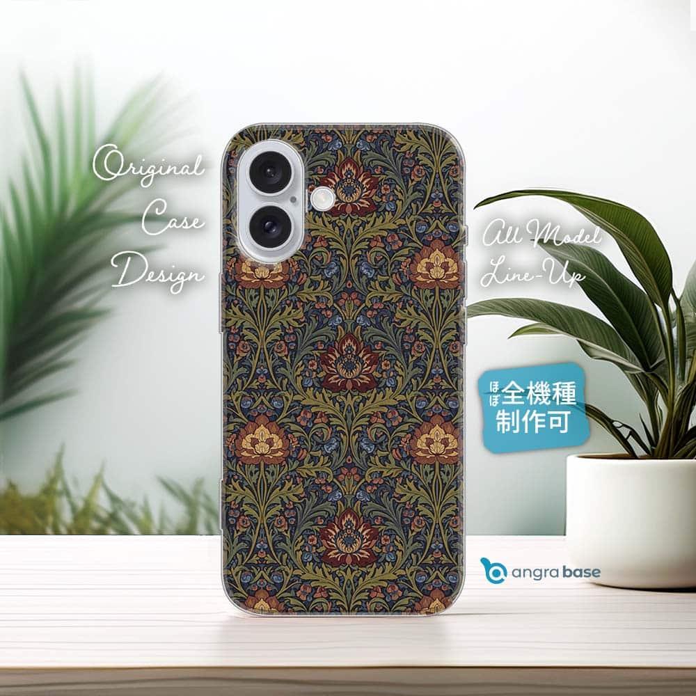 iPhone17/iPhoneAir 花柄 全機種対応☆TPUケース リバティの大花柄風 アンジェリカ・ガーラ