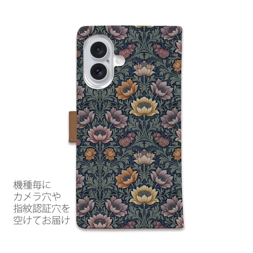 iPhone17/iPhoneAir  全機種対応☆手帳型 リバティの大花柄風 スモール・スザンナ | 4枚目