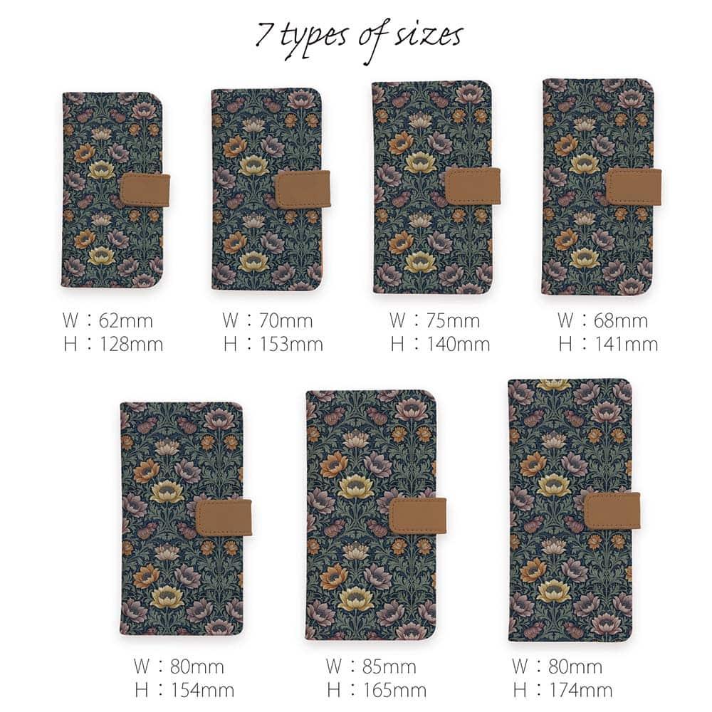 iPhone17/iPhoneAir  全機種対応☆手帳型 リバティの大花柄風 スモール・スザンナ | 10枚目