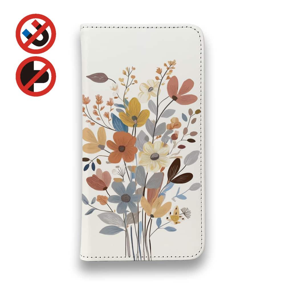 iPhone17/iPhoneAir/iPhone17Pro 花柄 全機種対応☆手帳型ベルトなし 北欧パステルカラーの花 | 2枚目