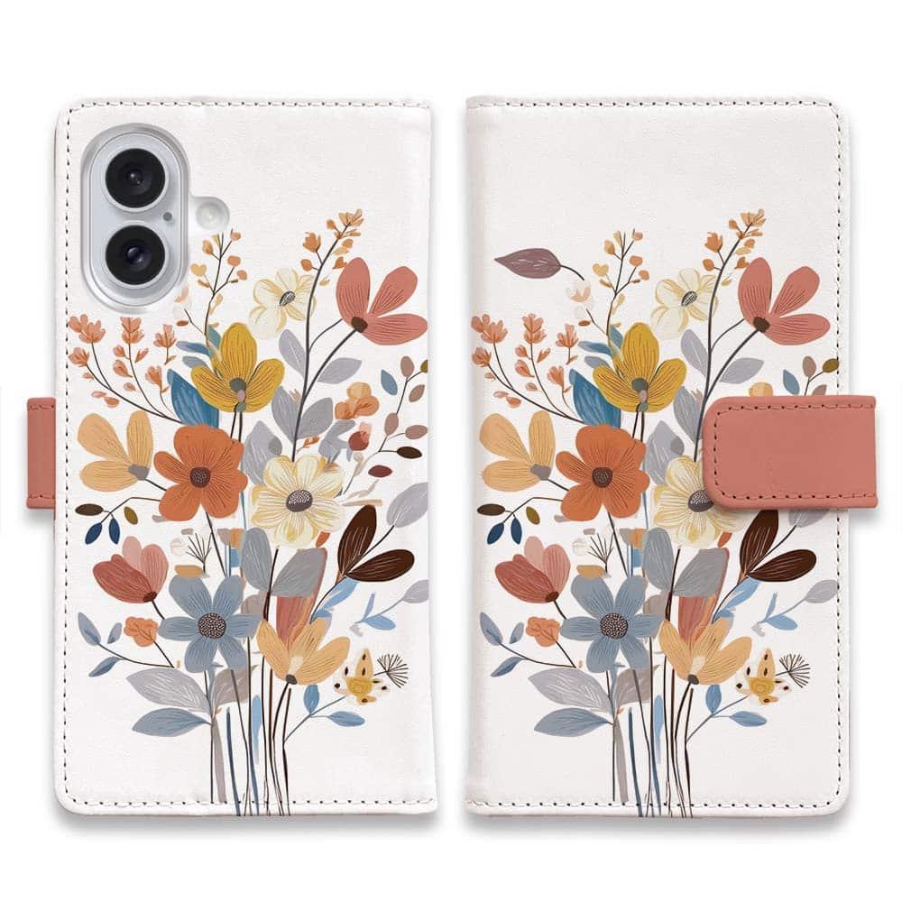 iPhone17/iPhoneAir/iPhone17Pro  全機種対応☆手帳型 北欧パステルカラーの花 | 2枚目