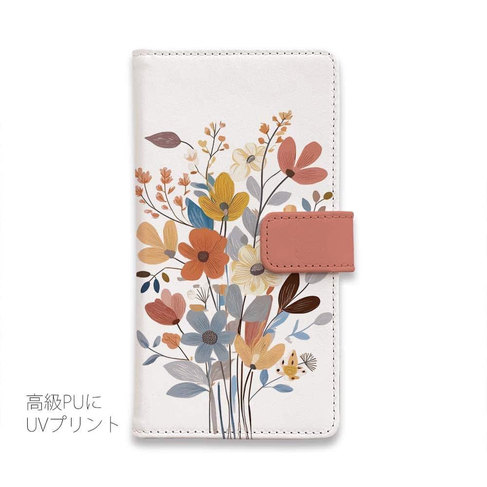 iPhone17/iPhoneAir/iPhone17Pro  全機種対応☆手帳型 北欧パステルカラーの花 | 3枚目