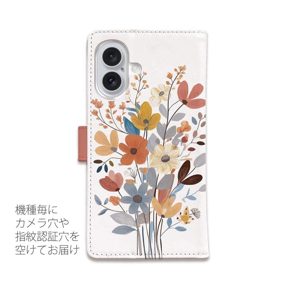 iPhone17/iPhoneAir/iPhone17Pro  全機種対応☆手帳型 北欧パステルカラーの花 | 4枚目