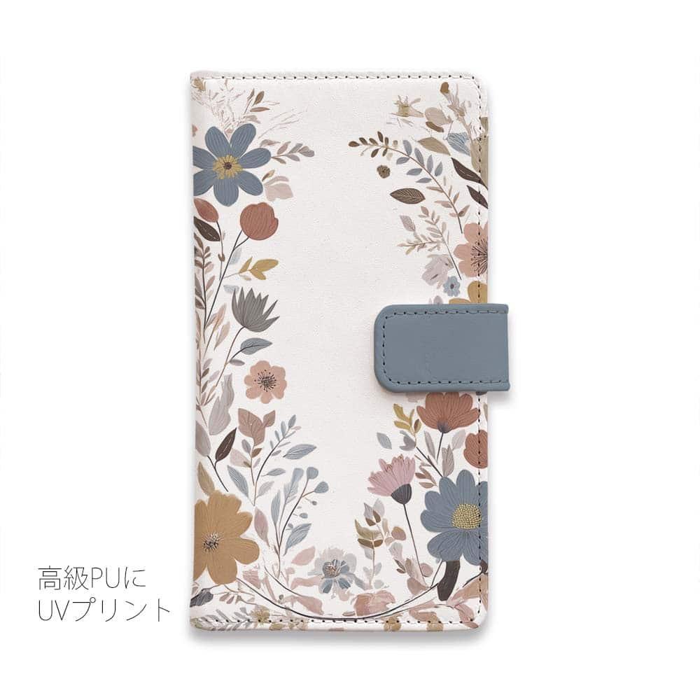 iPhone17/iPhoneAir/iPhone17Pro  全機種対応☆手帳型 北欧くすみカラーの花 | 3枚目
