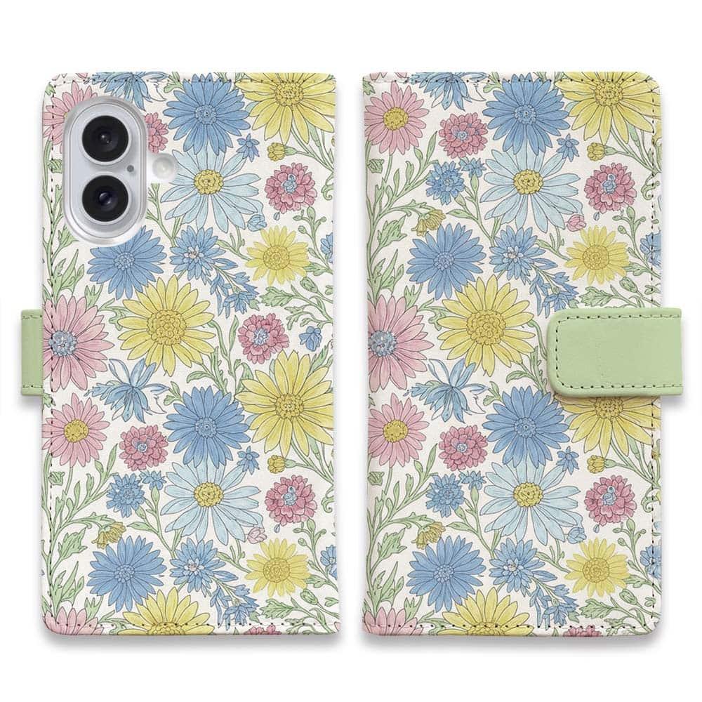 iPhone17/iPhoneAir/iPhone17Pro  全機種対応☆手帳型 パステルブーケ | 2枚目