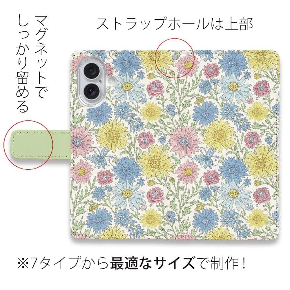 iPhone17/iPhoneAir/iPhone17Pro  全機種対応☆手帳型 パステルブーケ | 5枚目