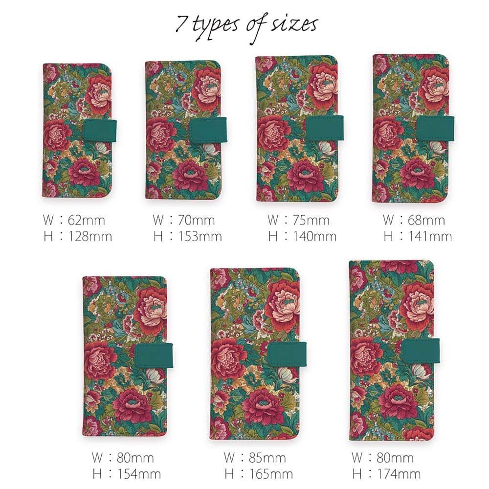 iPhone17/iPhoneAir/iPhone17Pro  全機種対応☆手帳型 クラシック牡丹 | 10枚目