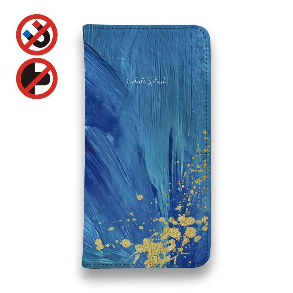 iPhone17/iPhoneAir 花柄 全機種対応☆手帳型ベルトなし Cobalt Splash | 2枚目