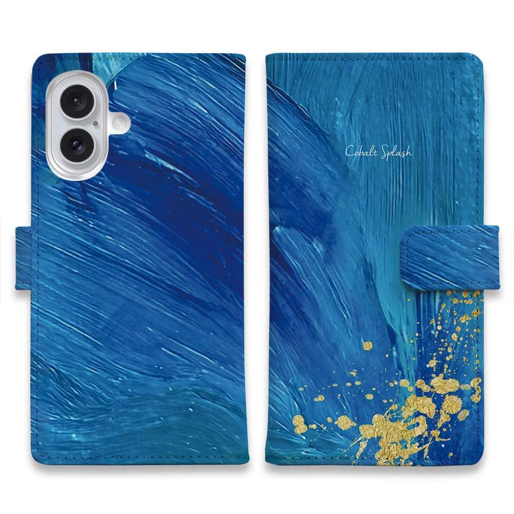 iPhone17/iPhoneAir/iPhone17Pro  全機種対応☆手帳型 Cobalt Splash | 2枚目