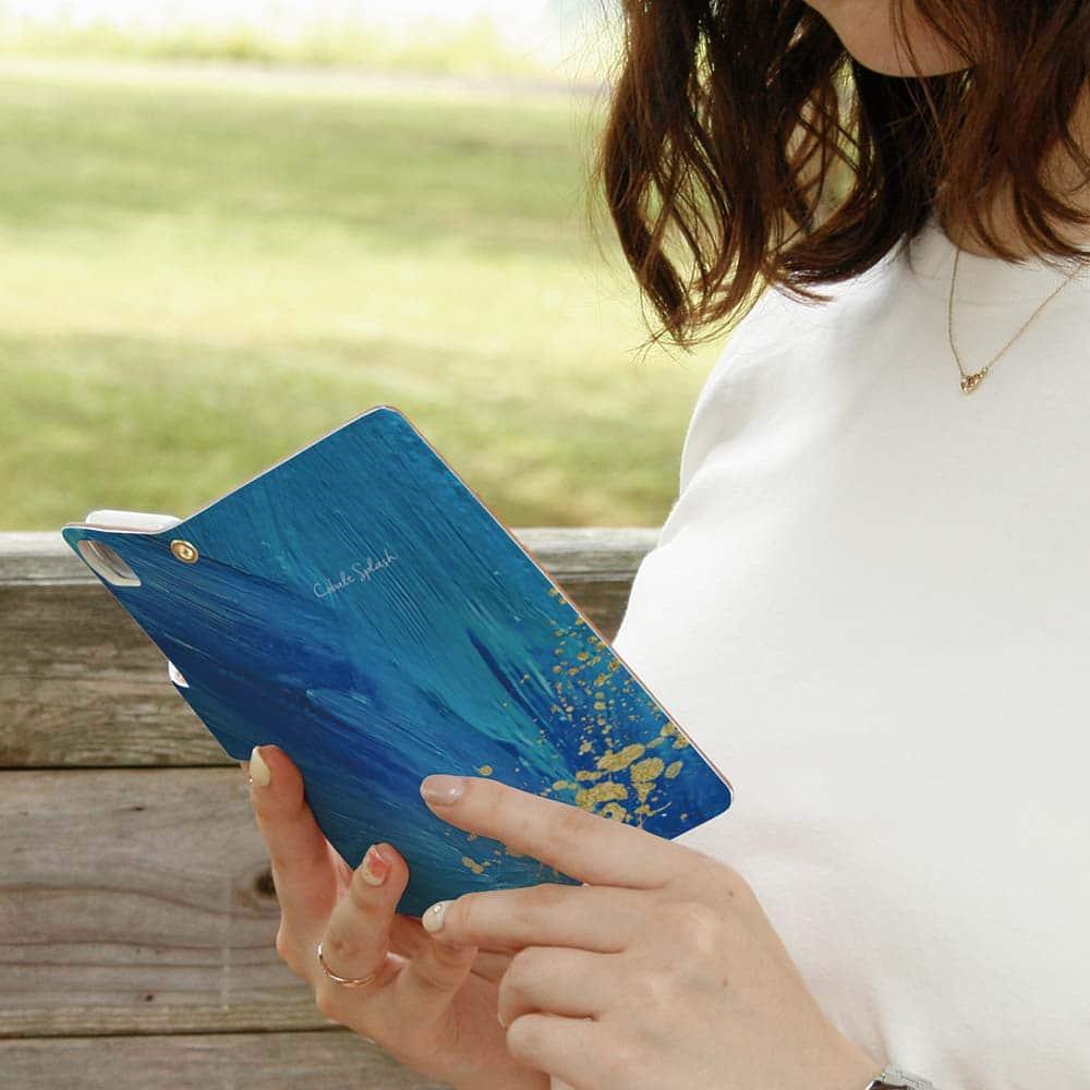 iPhone17/iPhoneAir/iPhone17Pro  全機種対応☆手帳型 Cobalt Splash | 9枚目