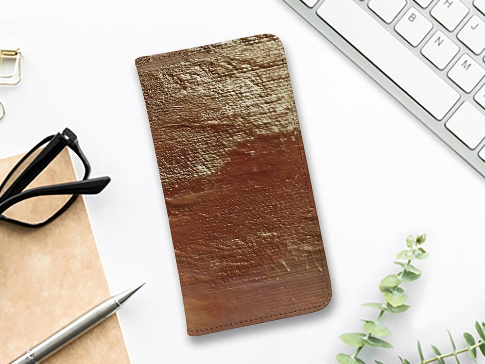 iPhone17/iPhoneAir/iPhone17Pro 花柄 全機種対応☆手帳型ベルトなし Sunset Rust