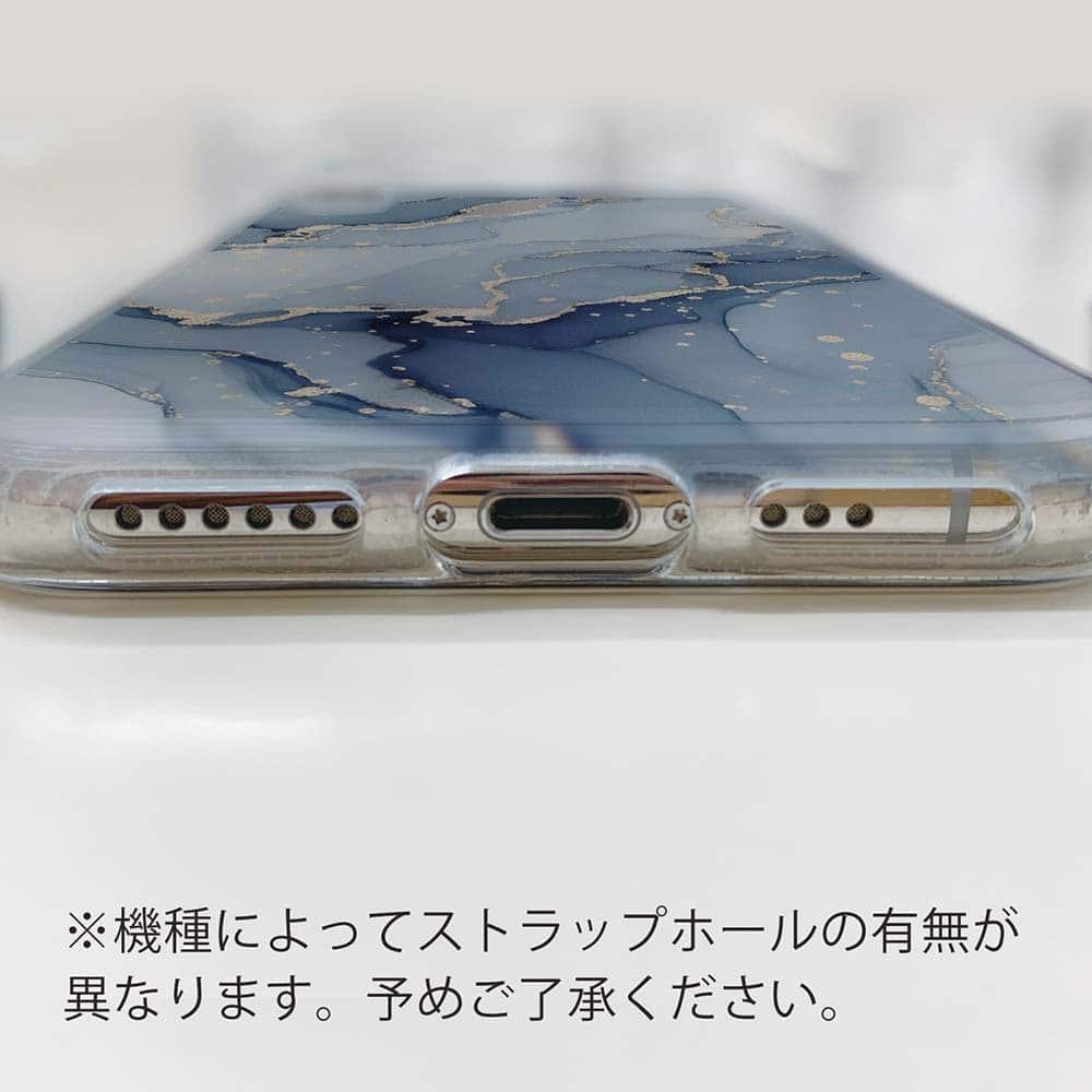 iPhone17/iPhoneAir 花柄 全機種対応☆TPUケース くすみカラーマーブル調 ブルー＆ゴールド | 6枚目