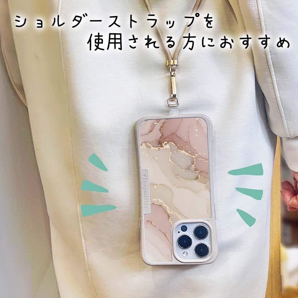 iPhone17 花柄 全機種対応☆【インナーシート/デザインシート】 くすみカラーマーブル調 ピンク＆ゴールド | 9枚目