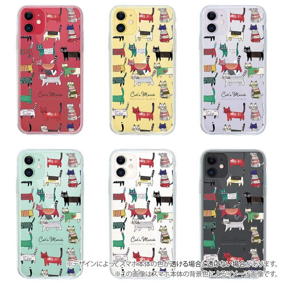 iPhone17/iPhoneAir 花柄 全機種対応☆【インナーシート/デザインシート】 北欧デザイン 猫の行進 | 5枚目