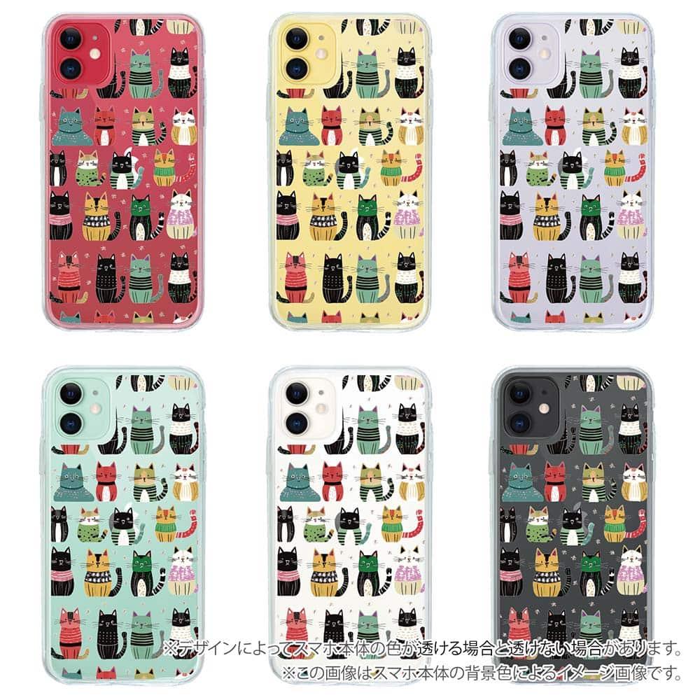 iPhone17/iPhoneAir 花柄 全機種対応☆【インナーシート/デザインシート】 北欧デザイン いろいろな猫 | 5枚目