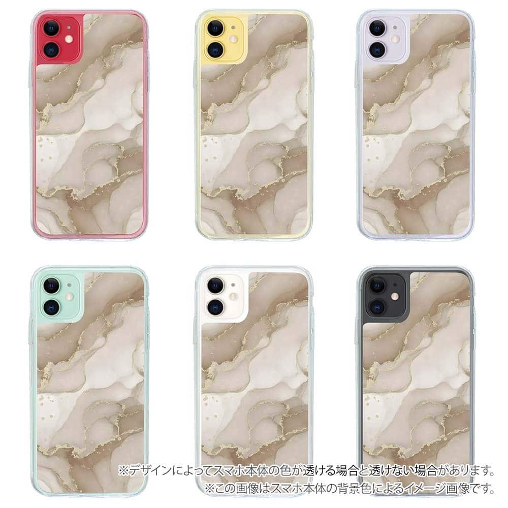 iPhone17 花柄 全機種対応☆【インナーシート/デザインシート】 くすみカラーマーブル調 ベージュ＆ゴールド | 5枚目
