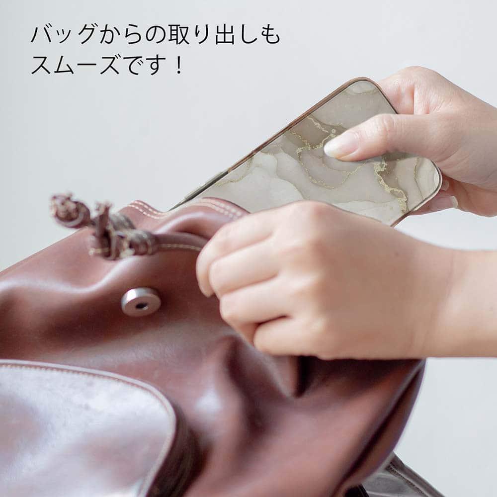 iPhone17/iPhoneAir 花柄 全機種対応☆TPUケース くすみカラーマーブル調 ベージュ＆ゴールド | 8枚目