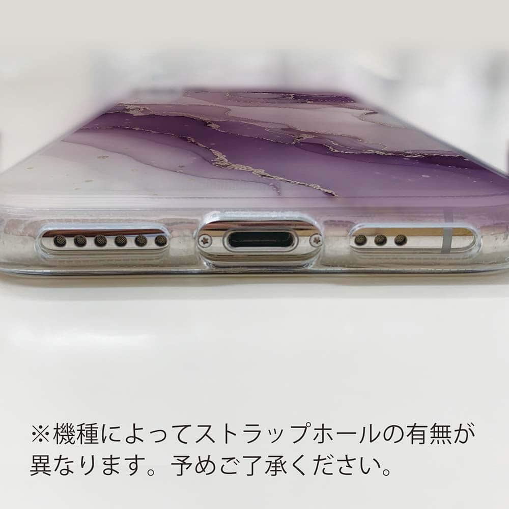 iPhone17/iPhoneAir 花柄 全機種対応☆TPUケース くすみカラーマーブル調 パープル＆ゴールド | 6枚目