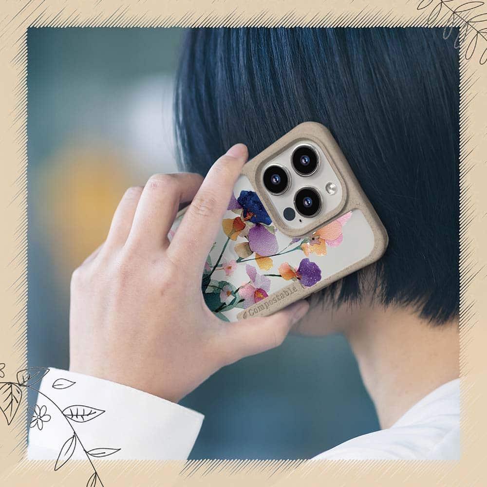 iPhone16/iPhone16e/iPhone16 Pro 花柄 コンポスケース くすみカラーFlower No2 | 7枚目