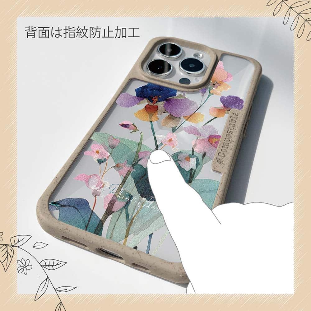 iPhone16/iPhone16e/iPhone16 Pro 花柄 コンポスケース くすみカラーFlower No2 | 13枚目