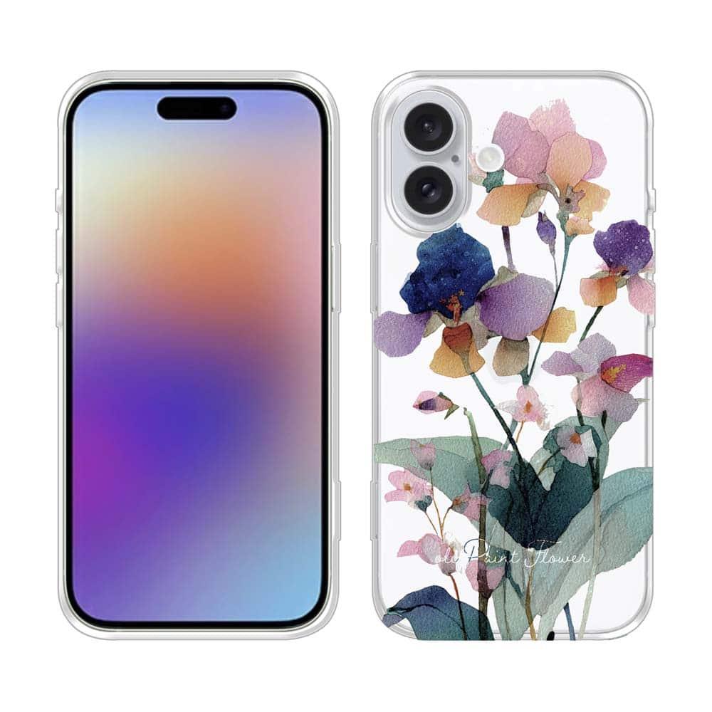 iPhone17/iPhoneAir 花柄 全機種対応☆TPUケース くすみカラーFlower No2 | 2枚目