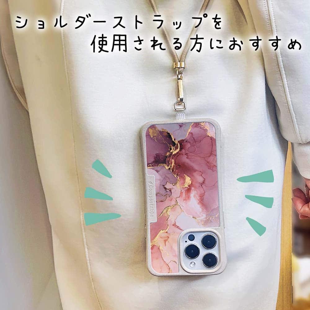 iPhone17 花柄 全機種対応☆【インナーシート/デザインシート】 マーブル調【ゴールドラメ】 ピンク＆ゴールド | 9枚目