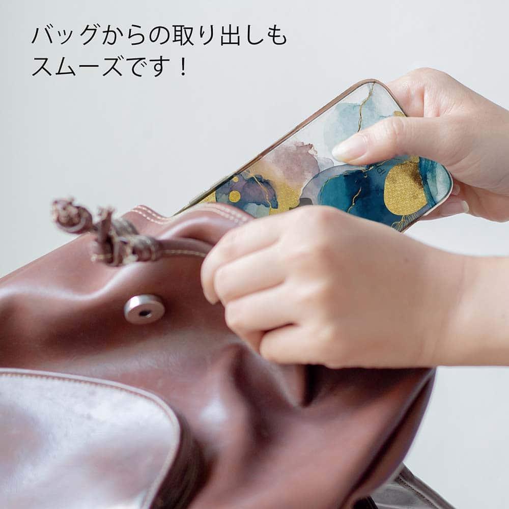 iPhone17/iPhoneAir 花柄 全機種対応☆TPUケース 北欧デザイン【ラメ】 ブルーマーブル No2 | 8枚目