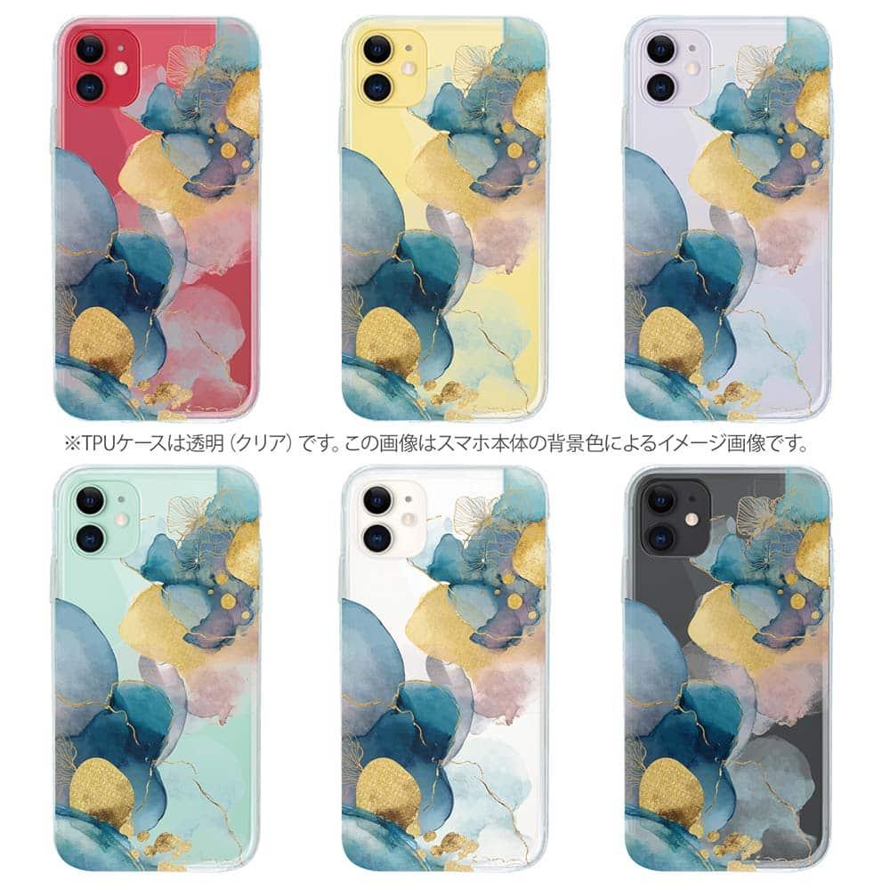 iPhone17/iPhoneAir 花柄 全機種対応☆TPUケース 北欧デザイン【ラメ】 ブルーマーブル No2 | 9枚目