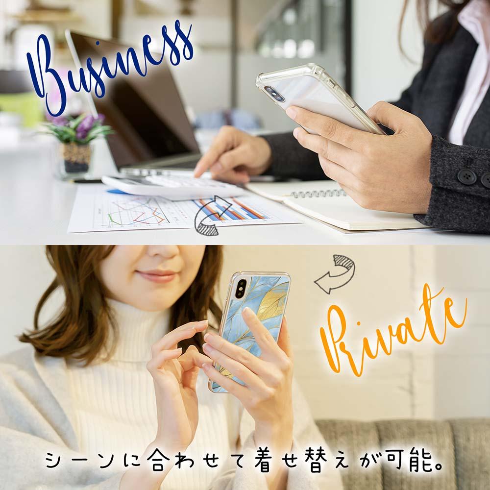 iPhone17 花柄 全機種対応☆【インナーシート/デザインシート】 ゴールドリーフ【ラメ】 ブルー | 8枚目