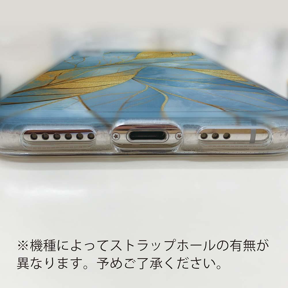 iPhone17/iPhoneAir 花柄 全機種対応☆TPUケース ゴールドリーフ【ラメ】 ブルー | 6枚目