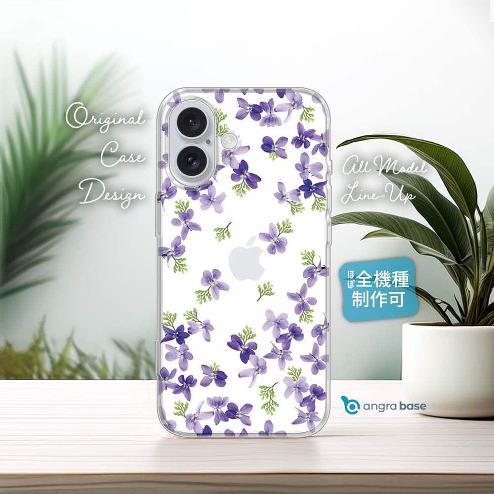 iPhone17e/iPhone17/iPhoneAir 花柄 全機種対応☆TPUケース すみれの花 | 1枚目