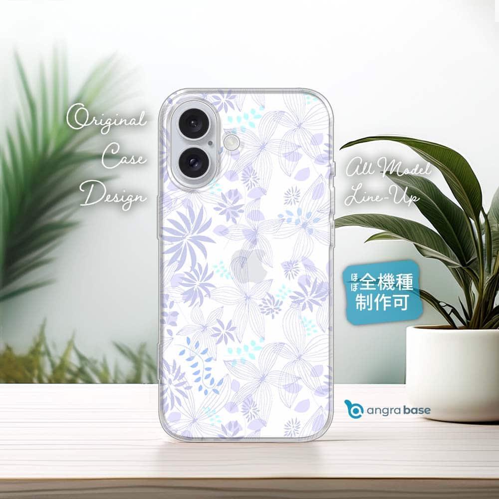 iPhone17e/iPhone17 花柄 全機種対応☆TPUケース 春花&夏花 パープル&ライトパープル | 1枚目