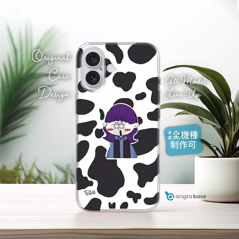 iPhone17e/iPhone17/iPhoneAir アメコミ風 全機種対応☆TPUケース 牛柄と女の子 | 1枚目