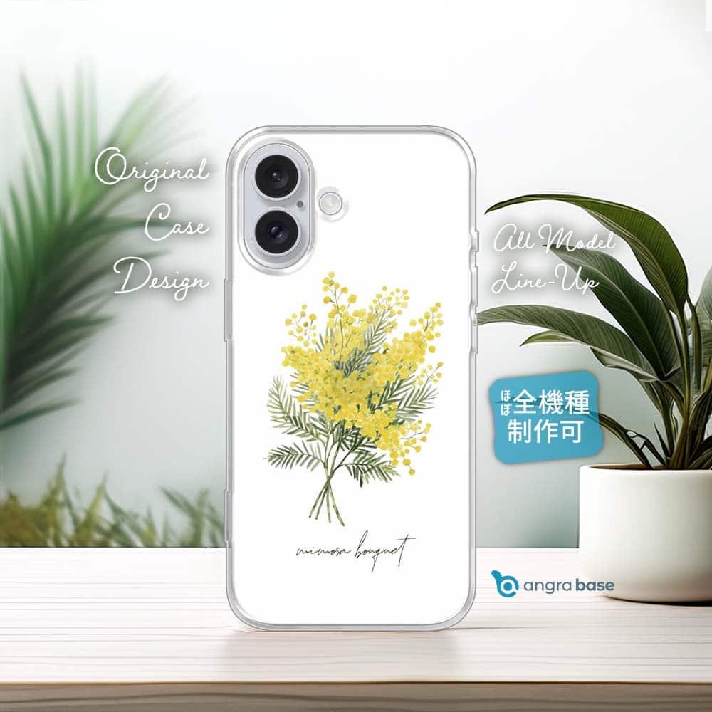 iPhone17e/iPhone17/iPhoneAir 花柄 全機種対応☆TPUケース プランツデザインミモザのブーケ | 1枚目