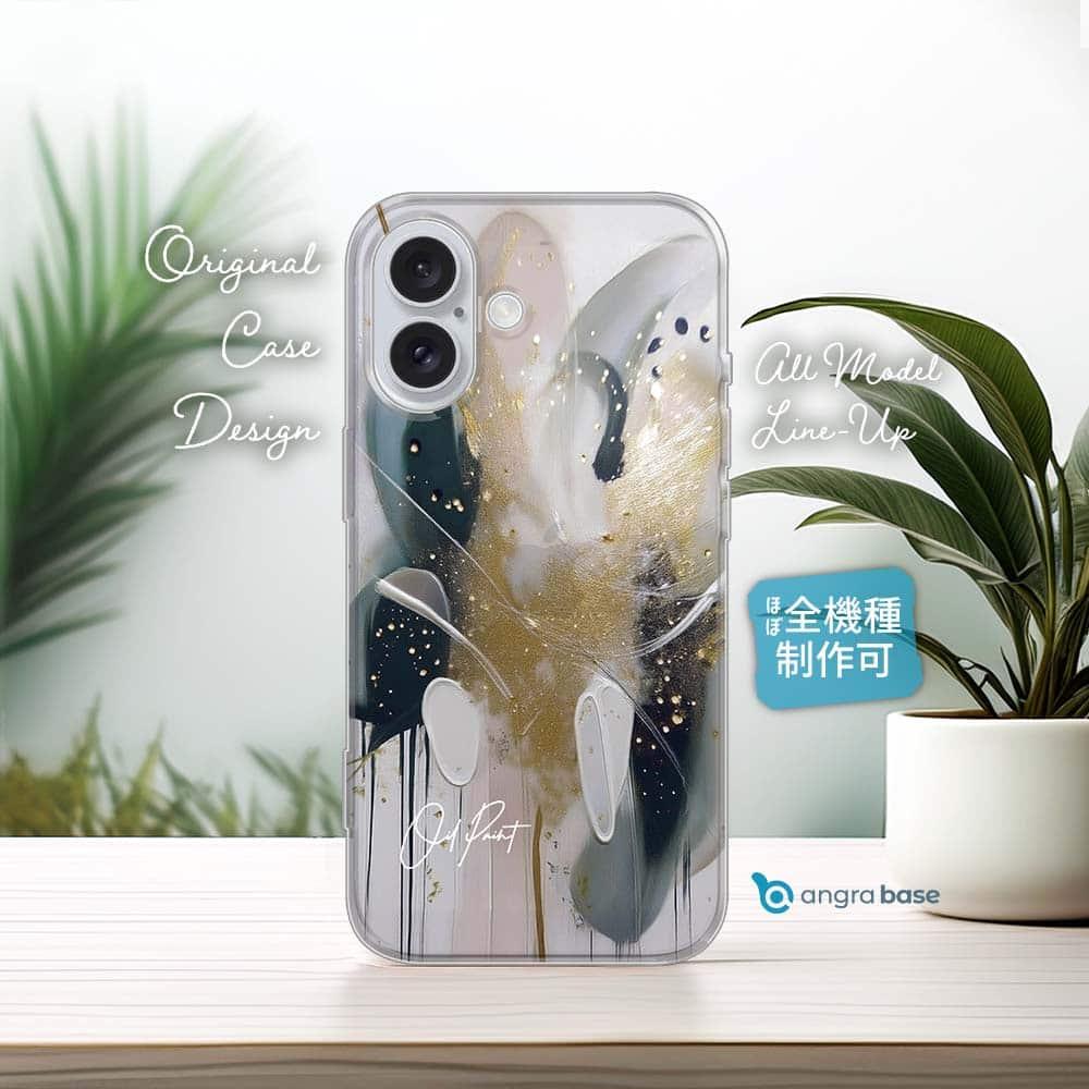 iPhone17e/iPhone17/iPhoneAir ゴールド 全機種対応☆TPUケース アブストラクトアートNo4 | 1枚目