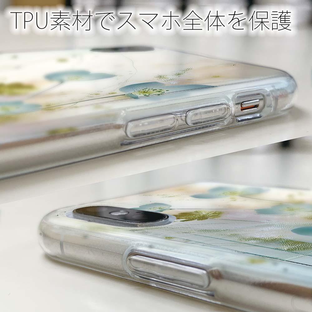 iPhone17e/iPhone17/iPhoneAir 花柄 全機種対応☆TPUケース オイルペイント 青い花 | 5枚目
